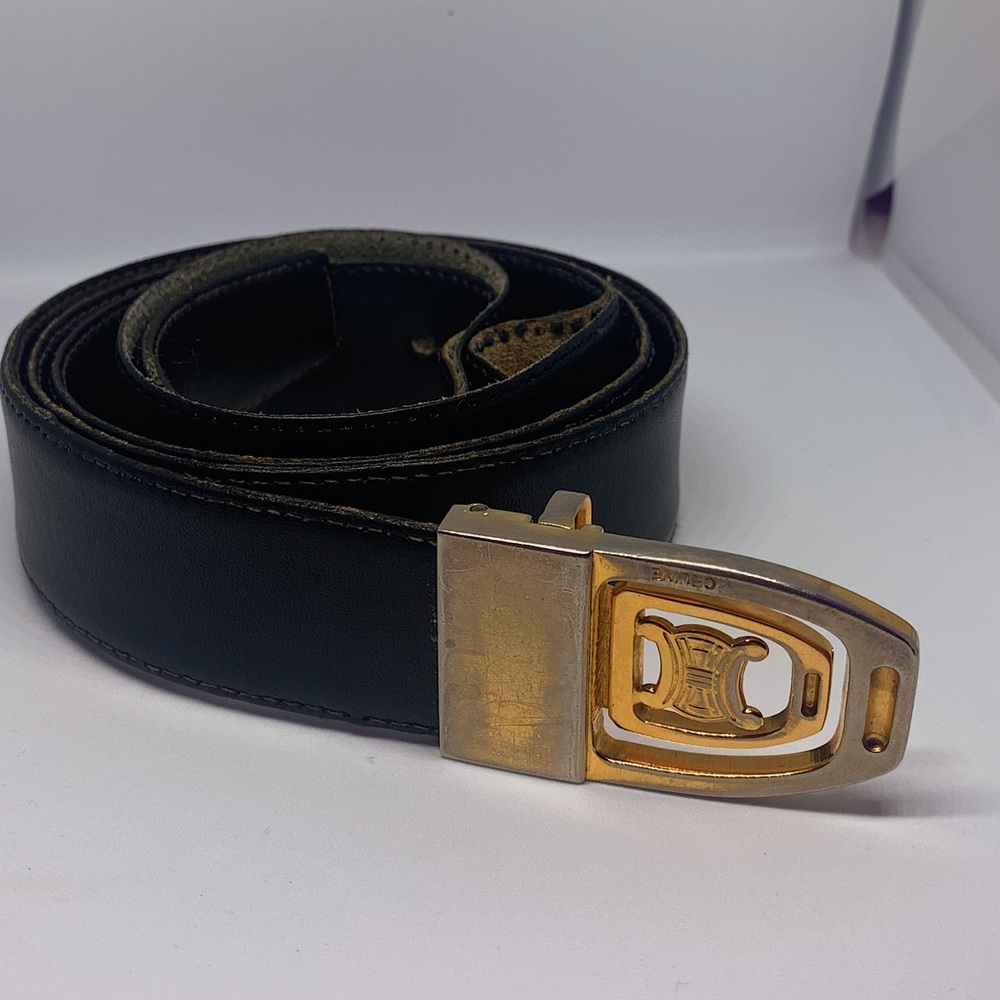 Authentic Celine Black Leather Belt
